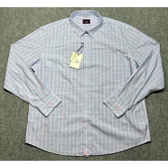 UNTUCKit Colmillos WF Shirt Mens 2XL Reg Fit Blue Pink Long Sleeve Button Up New - Picture 1 of 13